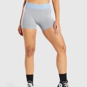 Gymshark Fit Seamless Shorts (S)- Smokey Grey/Light Blue